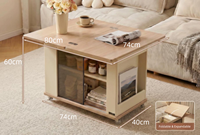 Table basse et table d'appoint convertible 2026 pour canapé, design moderne pliable pour salon et balcon, usage domestique