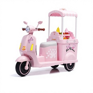 Tricycle électrique pour enfants, trottinette à <span class=keywords><strong>glace</strong></span>, <span class=keywords><strong>jouet</strong></span> à roulettes, véhicule motorisé à 3 roues, alimenté par batterie, pour filles, jeu d'imitation, avec auvent, durable - Product Image 1