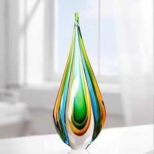 Cristal Soplado de Colores de Lujo Hecho a Mano, Decoración para el Hogar, Estilo <span class=keywords><strong>Murano</strong></span>, Gotas para Adornos de Flores, Figuras, Patrones, Jarra Artesanal - Product Image 1