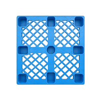 Palette en plastique 9 pieds, simple face, grille, entrée 4 directions, HDPE, empilable, pour entrepôt, stockage, logistique, chariot élévateur