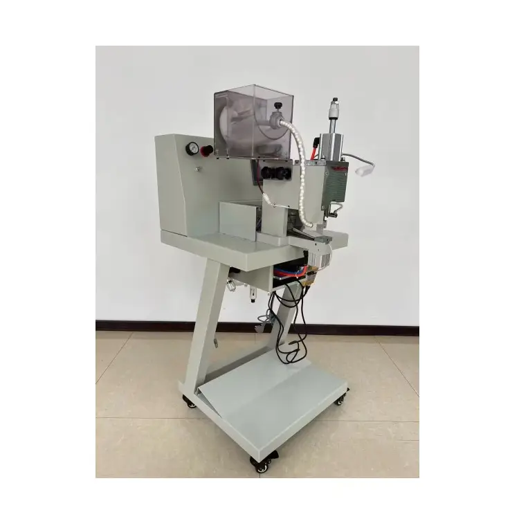 Automatic Pearl Bead Punching Fabric Nail Riveting Sewing Attach Fix Setting Machine for Tool and Clothes