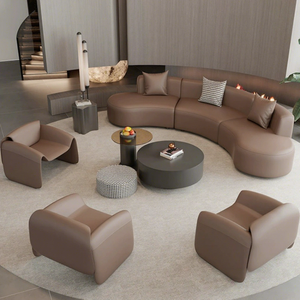 Minimalist Contemporary Hotel Reception Furniture Set Chair Coffee <b>Table</b> Combination Curved Eco-Friendly Wood for Home <b>Office</b> - Product Image 1