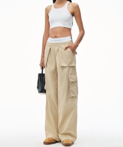 Pantaloni Casual Hip Hop da <span class=keywords><strong>donna</strong></span> di alta qualità traspirante a metà vita estiva vestibilità ampia in <span class=keywords><strong>lino</strong></span> <span class=keywords><strong>Beige</strong></span> - Product Image 1