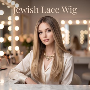 Perruque Lace Front en <span class=keywords><strong>Cheveux</strong></span> Humains Européens, Sans Colle, Dentelle HD, Lisse et Dégradée avec Racines Foncées, pour Femmes Juives, Usage Quotidien - Product Image 4