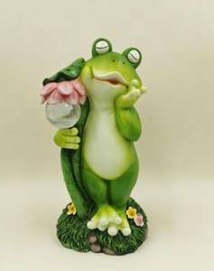 Figurine en résine grenouille avec lanterne <span class=keywords><strong>de</strong></span> lotus - Décoration <span class=keywords><strong>de</strong></span> <span class=keywords><strong>jardin</strong></span> et <span class=keywords><strong>de</strong></span> patio extérieur - Product Image 2
