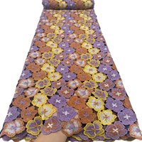 Dentelle Guipure Soluble dans l'Eau, Broderie Florale, Tissu pour Confection de Vêtements Faits Main