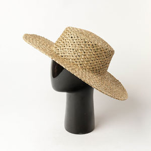 Shinehats 2024 OEM couleur unie soleil plage été femmes large bord Fine herbe salée canotier unisexe chapeaux de <span class=keywords><strong>paille</strong></span> vente chaude Sombrero - Product Image 2