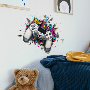 Nuovi Adesivi Murali 3D Impermeabili in PVC per Camere da Letto di Ragazzi, Design Innovativo a Tema Videogiochi, Decorazione Domestica - Product Image 4