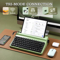 YUNZII QL75 pour cent rétro style machine à écrire clavier mécanique tri-mode sans fil remplaçable à chaud rvb rétro-éclairé clavier de jeu
