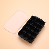 Bac à glaçons en silicone à 15 compartiments avec couvercle, moule à crème glacée carré DIY, accessoires de cuisine et de bar