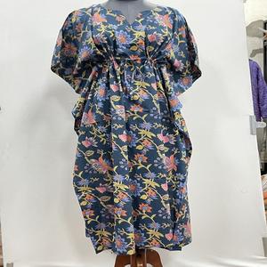 Vestido Kaftan de Algodón de Primera Calidad con Estampado Floral Hecho a Mano, Falda Bikini, Corte Regular, 1 Pieza, Precio al por Mayor para Primavera - Product Image 5