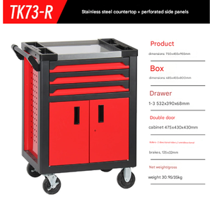 頑丈な整備士用ツールトロリー（引き出し付き）、移動式ワークショップツールキャビネット収納カート - Product Image 3