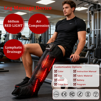 510K Sequential Air Compression 5 Mode Leg Massager dengan Lampu LED Merah dan Pemanas Tanpa Kabel untuk Sirkulasi, Relaksasi, dan Pemulihan.