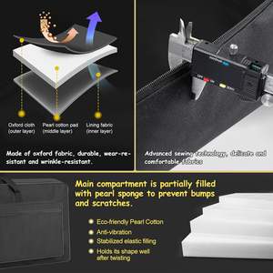 Échantillon gratuit : Housse de transport rembourrée pour clavier et piano, avec rembourrage en coton de 6 mm, bandoulière réglable et poche de rangement - Product Image 6