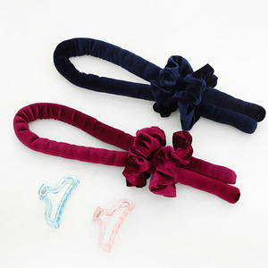 Oferta Especial: Diadema <span class=keywords><strong>Rizador</strong></span> de Pelo <span class=keywords><strong>Sin</strong></span> <span class=keywords><strong>Calor</strong></span> de Esponja de Terciopelo para Ondas Duraderas, con Coleteros y Pinzas - Product Image 4