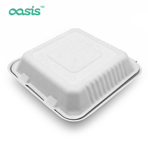 9*9 inch sinh thái thân thiện phân hủy sinh học dùng một lần ăn trưa hộp <span class=keywords><strong>Togo</strong></span> container bã mía lấy đi Đóng gói hộp cho thực phẩm New tuổi - Product Image 6