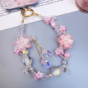 Cadena para teléfono móvil con cuentas, hecha a mano, DIY, clip trasero, llavero, colgante, adorno de alta gama con aspecto premium para colgar en la bolsa, dije para mujer - Product Image 4