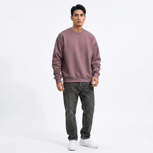 Sweat-shirt à col rond 100% coton pour homme, sweat-shirts à col rond personnalisés, sweat-shirt à manches longues en tissu éponge pour homme, français - Product Image 1