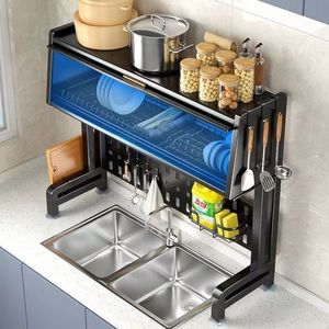 Égouttoir à vaisselle à 2 niveaux, anti-poussière, pour porte <span class=keywords><strong>de</strong></span> placard, grand rangement, cuisine, organisateur rétractable, dimension 1 mm - Product Image 6