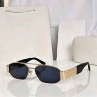 Lunettes de soleil de luxe à monture intégrale, de haute qualité, carrées, dégradées, dorées, rétro, protection UV400, pour hommes et femmes, style business décontracté, usage quotidien