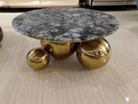 Dubai Design Table basse ovale en marbre haut de gamme Mobilier de salon durable et moderne pour villa, hôtel ou maison