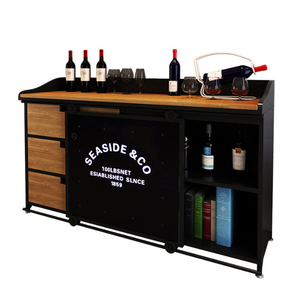 American loft iron sideboard creative home kitchen shelf wine cabinet