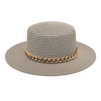 Chapeau de paille d'été personnalisé de haut niveau pour femmes couleur unie herbe naturelle chapeau de Cowboy plat haut niveau Applique pêche voyage décontracté