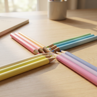 Crayons de couleur en bois Jumbo de 7 pouces, lot de 12 couleurs, emballage personnalisé avec logo, certifiés ISO EN71 ASTM, fournitures scolaires pour le dessin et l'art