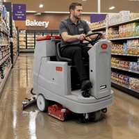 Nettoyeur de sols autoporté DIKE Ride 860B, largeur 860 mm, raclette 1100 mm, pression de brosse 70 kg, capacité de montée 20 %, nettoyage industriel, nouveau modèle 36V 1