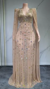 Mono de cola de pez Sexy americano europeo, vestido de pasarela para adultos con glúteos envueltos con diamantes de imitación para fiesta de Nochevieja - Product Image 2