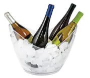 Ice Bucket For Indoor And Outdoor Parties And Drinks-Frosted Plastic 3.5 Liter Storage Tub With Easy-to-Carry Handles