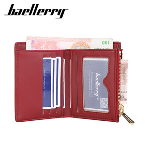 Baellerry Women's Short Wallet Pu Leather Embroidered Clasp Zipper Coin <b>Purse</b> Multifunctional Everyday Use - Product Image 2