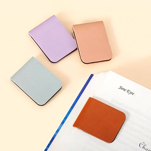 Magnetic PU Leather Bookmark Beautiful Clips Unique Decorative Page Markers Multi-Functional Mixed Colors Embossed Promotional