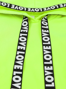 Sudadera con Capucha Moderna con Estampado Fluorescente, Antiencogimiento, para Otoño/Invierno, Estilo Hombros Caídos, 100% Poliéster - Product Image 4