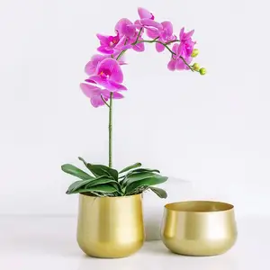 铜花瓶家用大型花盆金属花盆/家庭和酒店装饰用品和圆形花盆