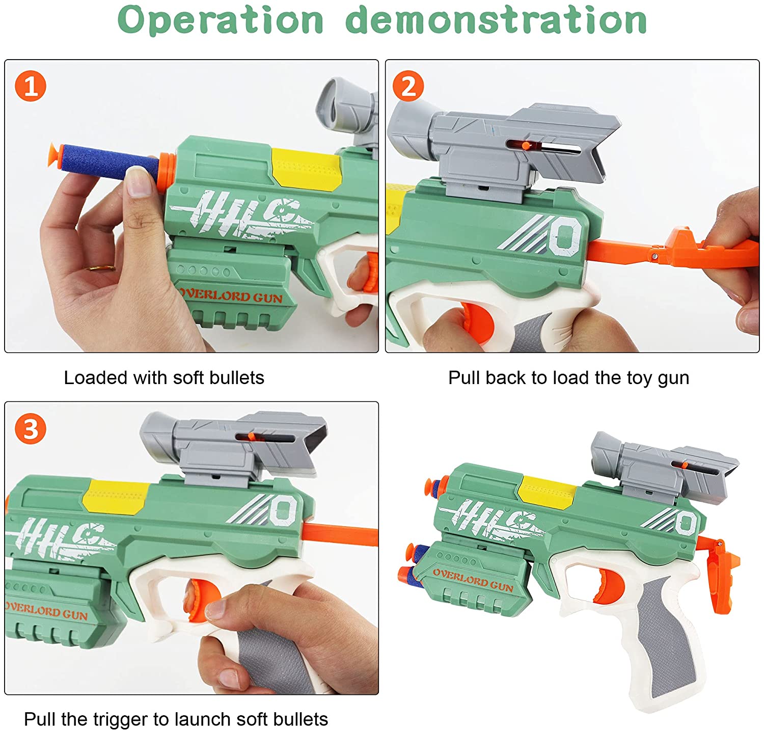 Small Short Blaster Toy Guns, Soft Foam Darts Bullets with Telescope, Magazine and Darts for Children