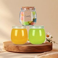 Stoples kaca Yogurt 7 oz dengan tutup gabus dan tutup PE stoples puding kaca kecil stoples lilin wadah kaca untuk hadiah pernikahan