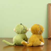 Porte-clés en peluche singe mignon et mini, sensation douce au toucher, breloques pour sacs à main, cadeau pour les amoureux des singes