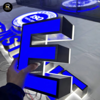 Letras de Acero Inoxidable con Iluminación Frontal y Trasera Personalizadas, Letreros Acrílicos LED 3D de 12V, Letrero Luminoso para Exteriores, Decoración de Pared Impermeable