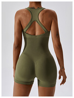 Haute Élastique Beauté Dos Fitness Une Pièce Combinaison Sans Couture Serré Scrunch Dos Gym Sports Yoga Body