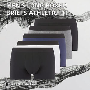 Calzoncillos Boxer Largos para Hombre, Transpirables, de Cintura Media, Ropa Interior Deportiva, Tejido de Spandex/Nailon - Product Image 2