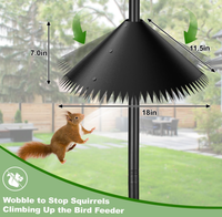 Poteau d'alimentation pour oiseaux USMILEPET, poteau robuste pour nichoir avec déflecteur à pointes, station d'alimentation réglable pour oiseaux sauvages, poteau suspendu