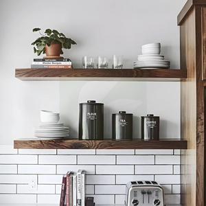 Custom Natural Solid Wood <b>Floating</b> Shelf Decorative Wooden Sturdy <b>Wall</b> Storage Organizer Pine or Rubber Rack - Product Image 4