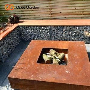 Cheminée à bois intelligente double face de haute qualité personnalisée avec acier Corten pour chauffage extérieur - Product Image 5