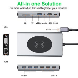 OEM Schlussverkauf 15-in-1 MultiPort-Adapter Typ-A Docking-Station HDMI+VGA+USB3.0+SD+TF+RJ45+PD+AUDIO3.5. - Product Image 2
