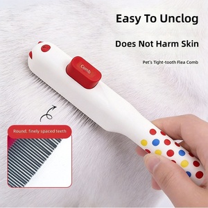 Pettine autopulente per <span class=keywords><strong>pulci</strong></span> e toelettatura multiuso per gatti e cani, spazzola per la rimozione del pelo e pettine per <span class=keywords><strong>pulci</strong></span> - Product Image 3