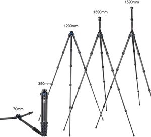 <span class=keywords><strong>Trépied</strong></span> en fibre de carbone <span class=keywords><strong>SIRUI</strong></span> AM-254 avec colonne centrale à deux sections, <span class=keywords><strong>trépied</strong></span> de voyage compact et léger de 59.8 pouces pour appareil photo, taille de pliage - Product Image 3