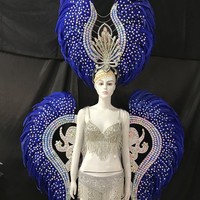 Ailes d'ange en plumes, diadème, costume pour carnaval, Halloween, fête, spectacle, chapeau, maquillage, danse, défilé