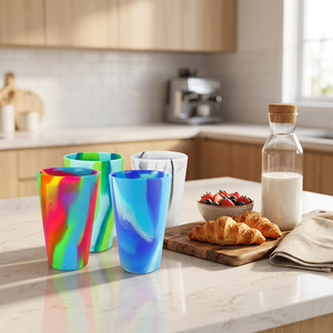 Bouteilles d'eau en silicone <span class=keywords><strong>de</strong></span> 480 ml en gros, prix d'usine, qualité alimentaire et résistantes à la chaleur, personnalisation OEM/ODM, faible MOQ pour les commandes en gros - Product Image 1