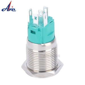 16 Mét push button cao vòng momentary 1NO + 1NC Ring và Power LED Nickel plated Brass 5pin thiết bị đầu cuối 3A IP65 kim loại Push Buttons - Product Image 3